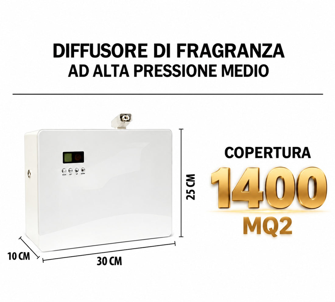 DESSENZE Diffuseur de Parfum Professionnel Medio à Haute Pression – Diffuseur pour Espaces jusqu'à 1400 m²