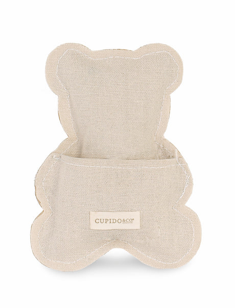 Sac en forme de cœur en peluche Cupid &amp; Co. Bleu 100 x 135 mm Beige 12 pièces