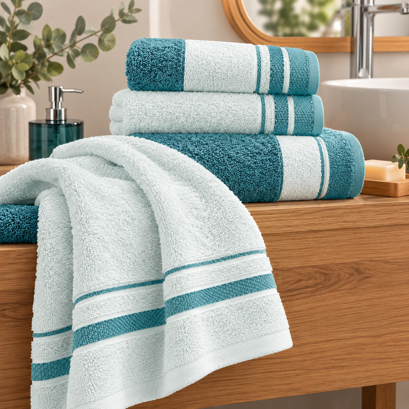 Androni Giocattoli Set de Serviettes de Bain en Éponge – Serviette Visage et Serviette Invité Douces et Absorbantes, Coloris Assortis, 1 Set