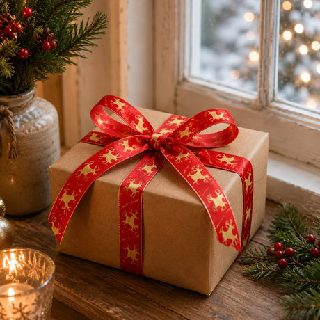 EDG Enzo De Gasperi Set 8 Rubans Christmas Assortis H2,5 cm x 3 m Rouge Mix – Décor de Noël
