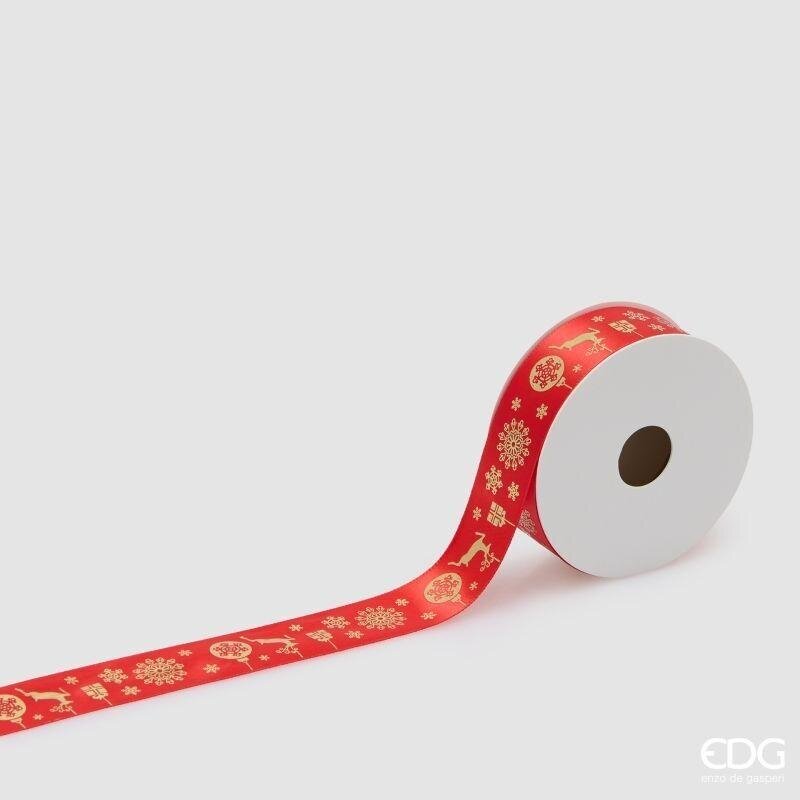 EDG Enzo De Gasperi Set 8 Nastri Christmas Assortiti H2,5 cm x 3 m Rosso Mix – Decorazioni Natalizie