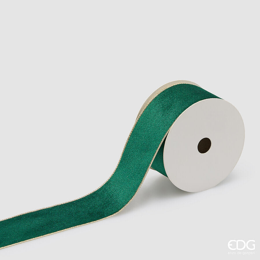 Nastro Velluto EDG Green Gold 6,3 cm x 10 m natale EDG Enzo De Gasperi Nastro in Velluto Green Gold 6,3 cm x 10 m – Decorazione di Natale