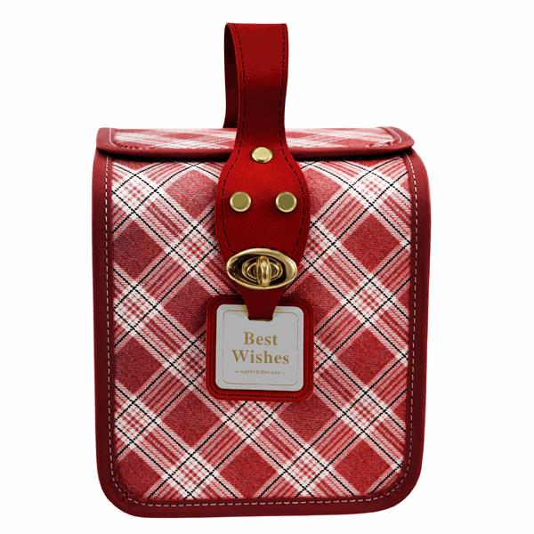 L'Arcolaio Bauletto Quadrato Medio Vintage Red 16,3X16,3X17,5