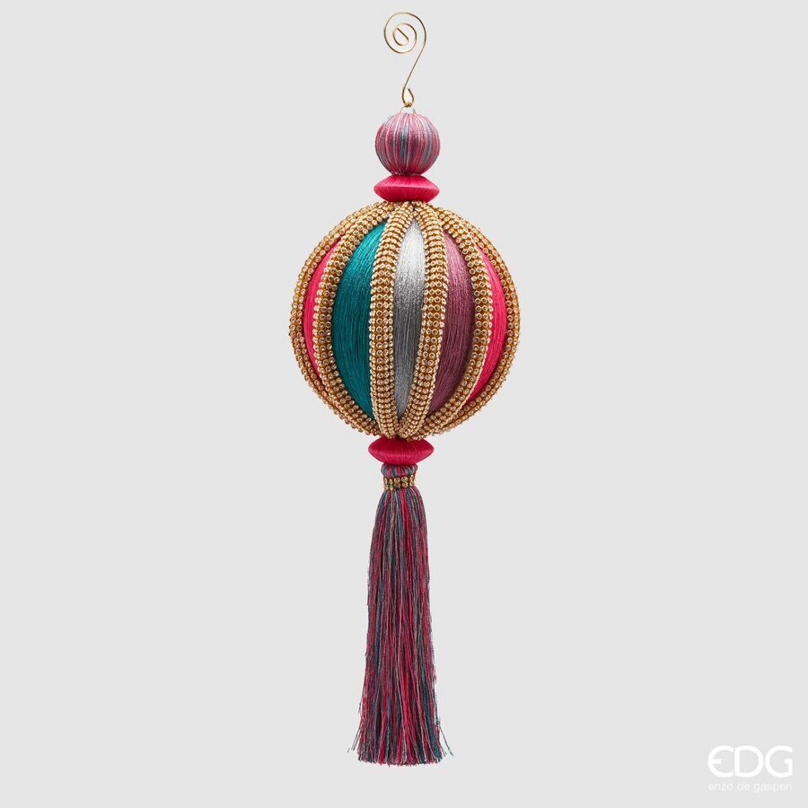 Boule de Noël Meridia en soie zircone EDG Enzo De Gasperi H35 D12 Multicolore
