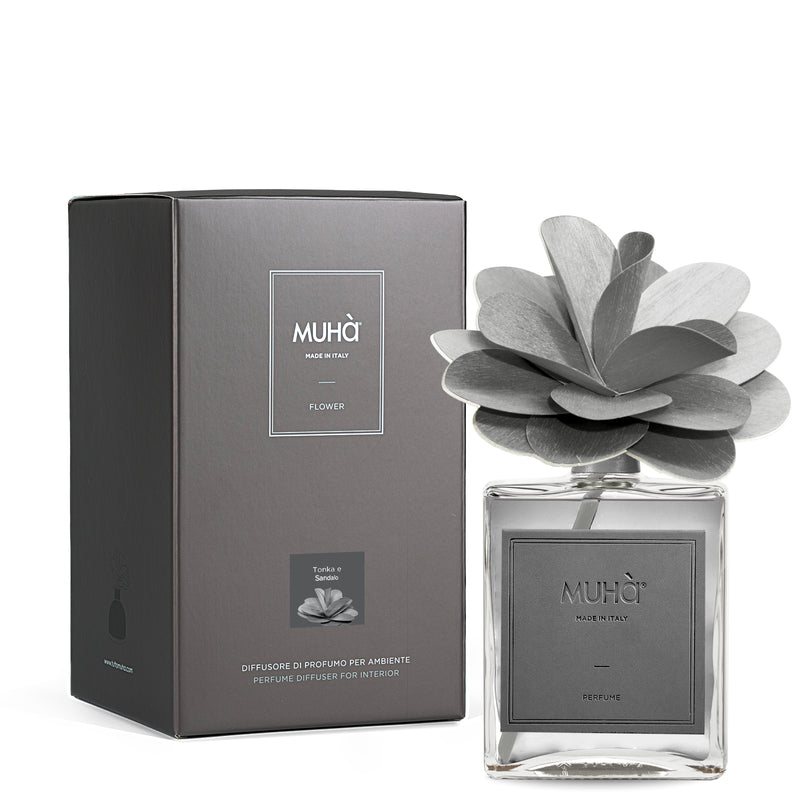 Muhà Diffuseur de parfum Fleur Camélia Tonka et Bois de Santal 500 ml