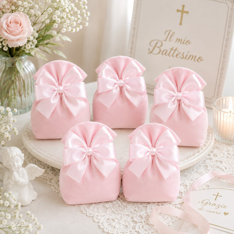 Créations pour Enzo Sachet Ballottin Colorado 13X11 Cm Porte-Bonbons Rose Cf 10 Pcs