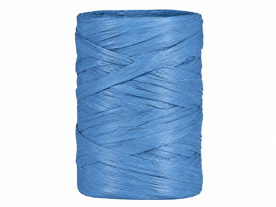 Piovaccari Paper Raphia Blue 5-8 mm x 100 m – Rafia de Papier Bleu pour Décoration, Nœuds, Emballages Cadeaux et DIY