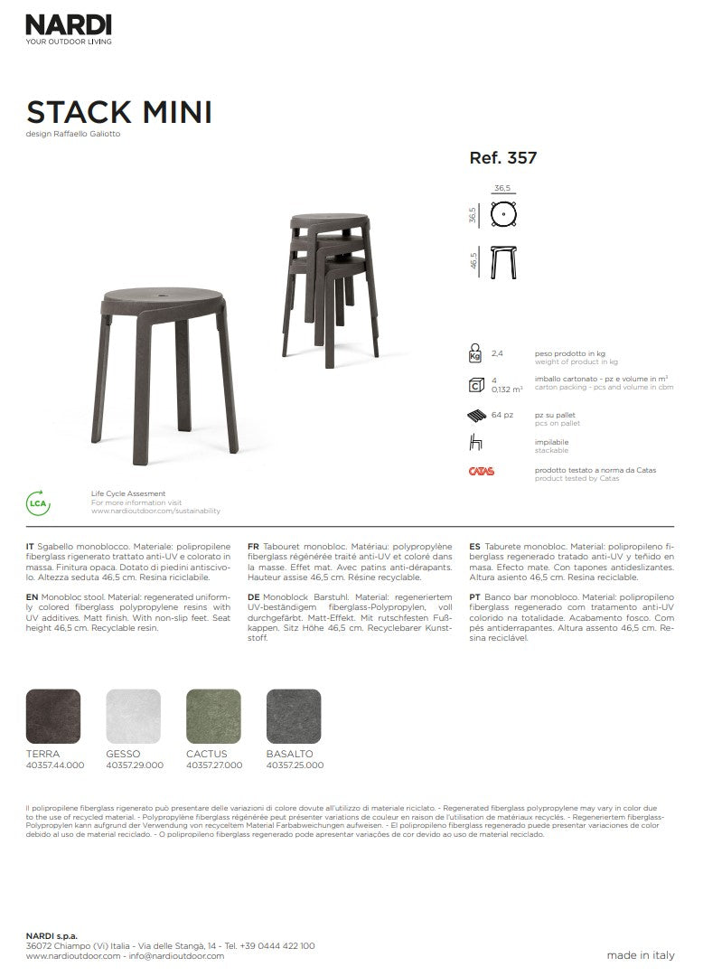 nardi nardi sgabello stack mini cactus