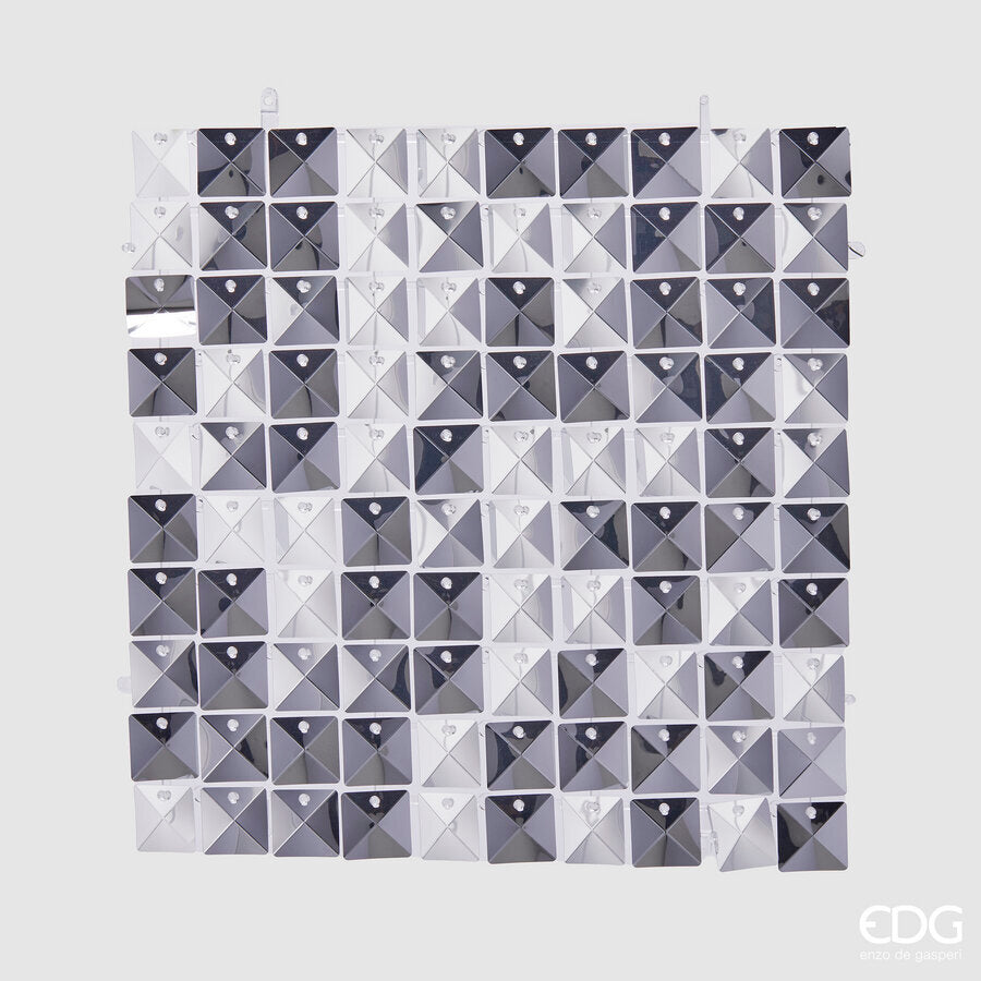 Rideau de Noël carré pailleté EDG Enzo De Gasperi 30 x 30 cm Argent