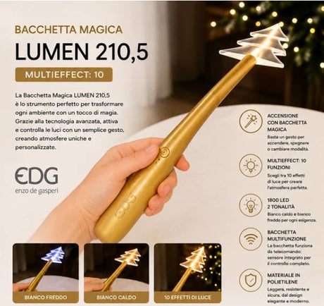 EDG Enzo De Gasperi Télécommande Magic Wand Baguette Magique L36 cm 3V – Commande pour Sapin de Noël