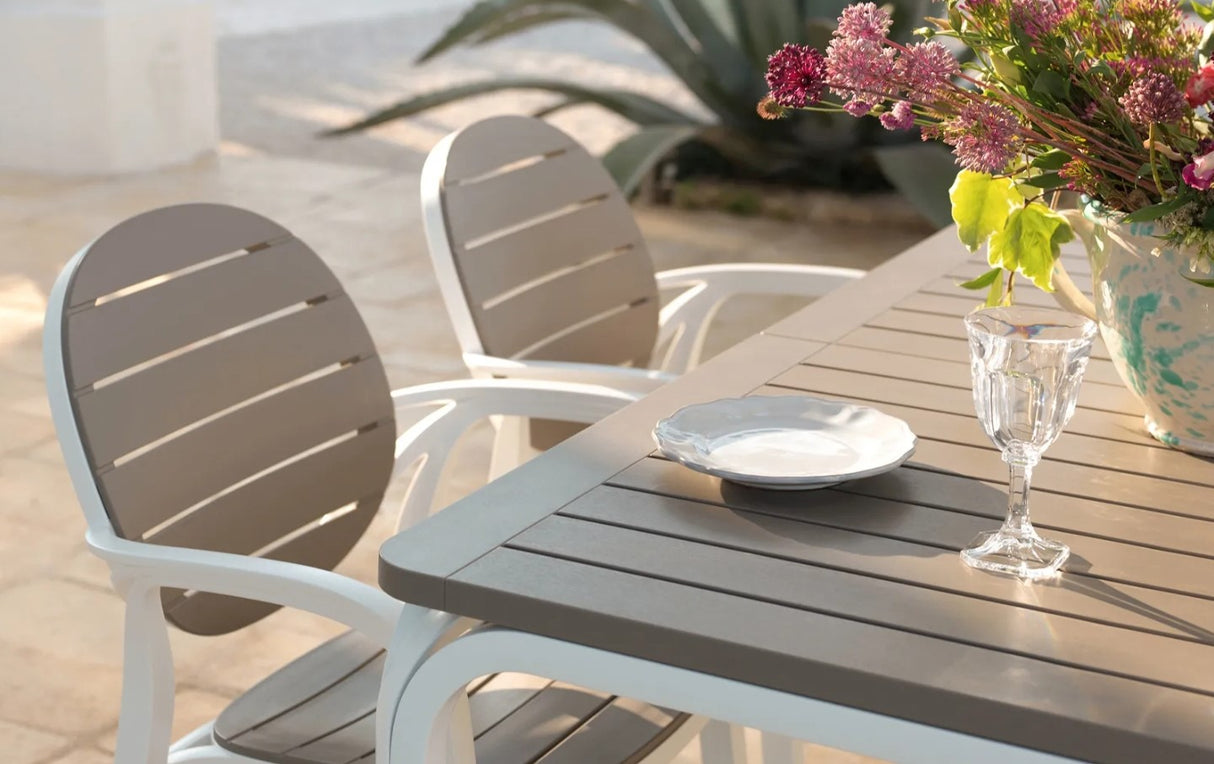 nardi nardi tavolo alloro 140 extensible 140 210 x 100 cm h 73 cm tortora piedini bianco ean 8010352829428