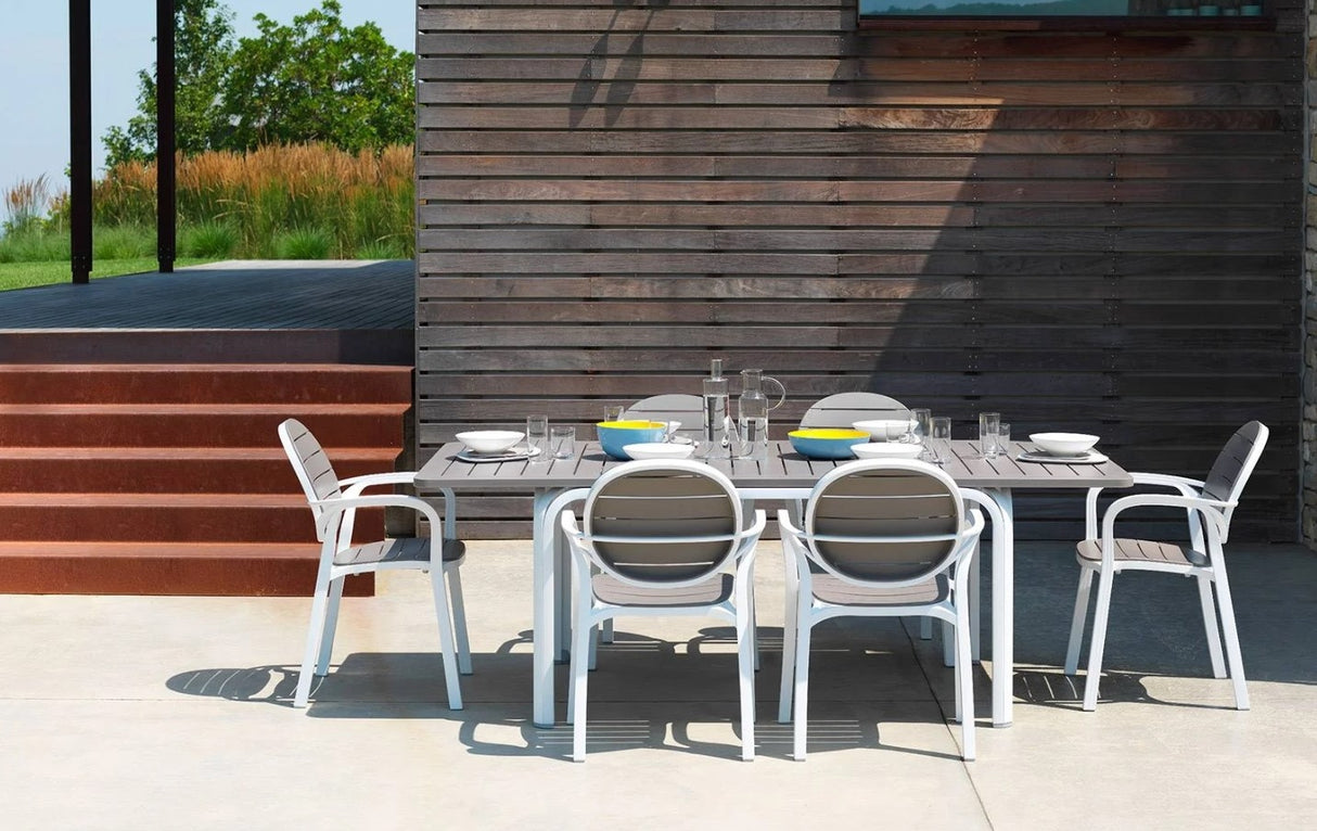 nardi nardi tavolo alloro 140 extensible 140 210 x 100 cm h 73 cm tortora piedini bianco ean 8010352829428