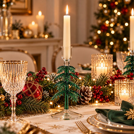 EDG Enzo De Gasperi Portacandela Pino Verde H20 Ø8 cm – Decorazione di Natale