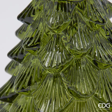 EDG Enzo De Gasperi Photophore Pino Dark Green H14 Ø12 cm – Décoration de Noël