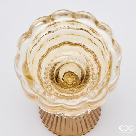 EDG Enzo De Gasperi Porte-bougie Noel en Coupe H15 Ø10 cm Marron Mix – Décoration de Noël