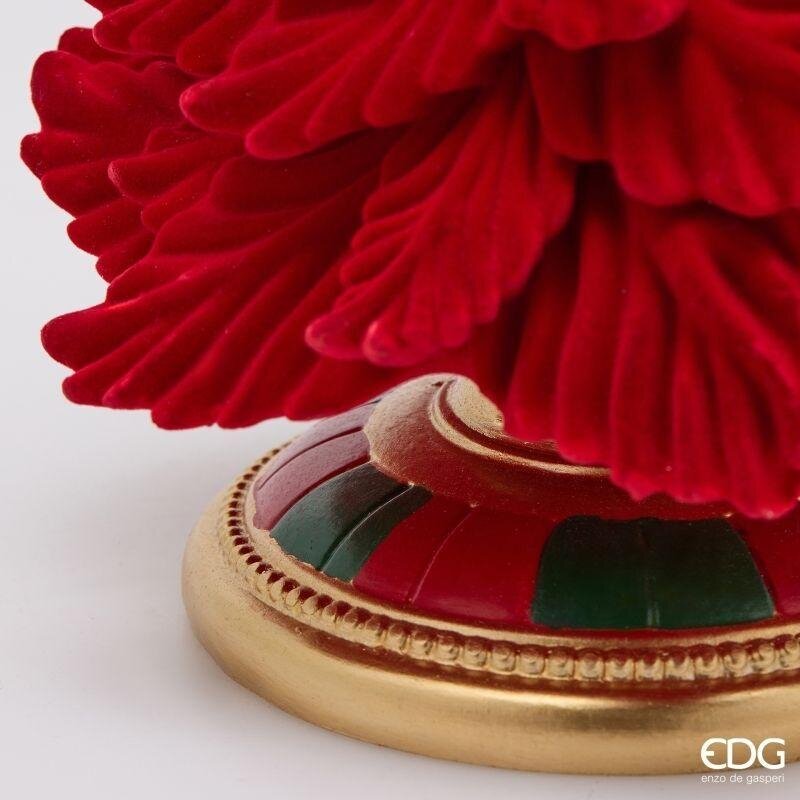 EDG Enzo De Gasperi Porte-bougie Sapin Vert et Rouge H31 Ø19 cm – Décoration de Noël