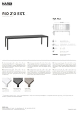 nardi nardi tavolo rio 210 extensible 210 280 x 100 cm h 76 cm alluminio antracite ean 8010352828629