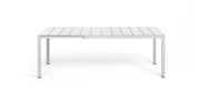 Table Nardi Rio en aluminium 140, extensible, rectangulaire, 140/210 x 85 cm, H 75 cm, blanche
