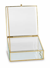 Set of 2 Inclined Boxes 180 x 120 x H 75 Mm 240 x 170 x H 105 Mm Gold Glass