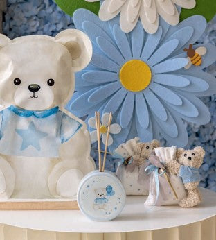 Cupido&Co. Diffuseur Ourson avec Ballons Bleus H 90 Cm 50 Ml avec Boîte