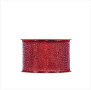 Piovaccari Ruban Amelie Rouge 63 mm x 10 m – Ruban Décoratif de Noël pour Sapin, Noeuds et Emballages Cadeaux
