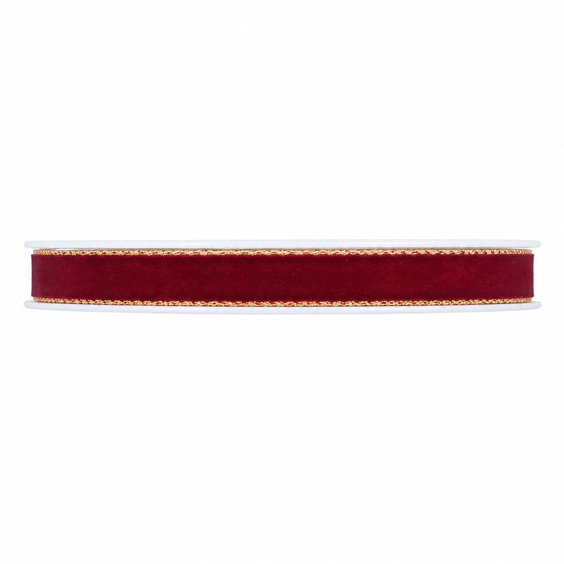 Piovaccari Ruban Velvet Dream Bordeaux 9 mm x 20 m – Ruban en Velours Décoratif pour Nœuds, Emballages Cadeaux, Décoration de Noël et DIY