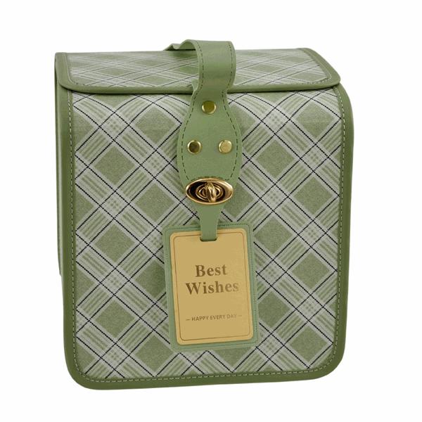 L'Arcolaio Bauletto Quadrato Grande Vintage Green 20,9x21,2x22 cm