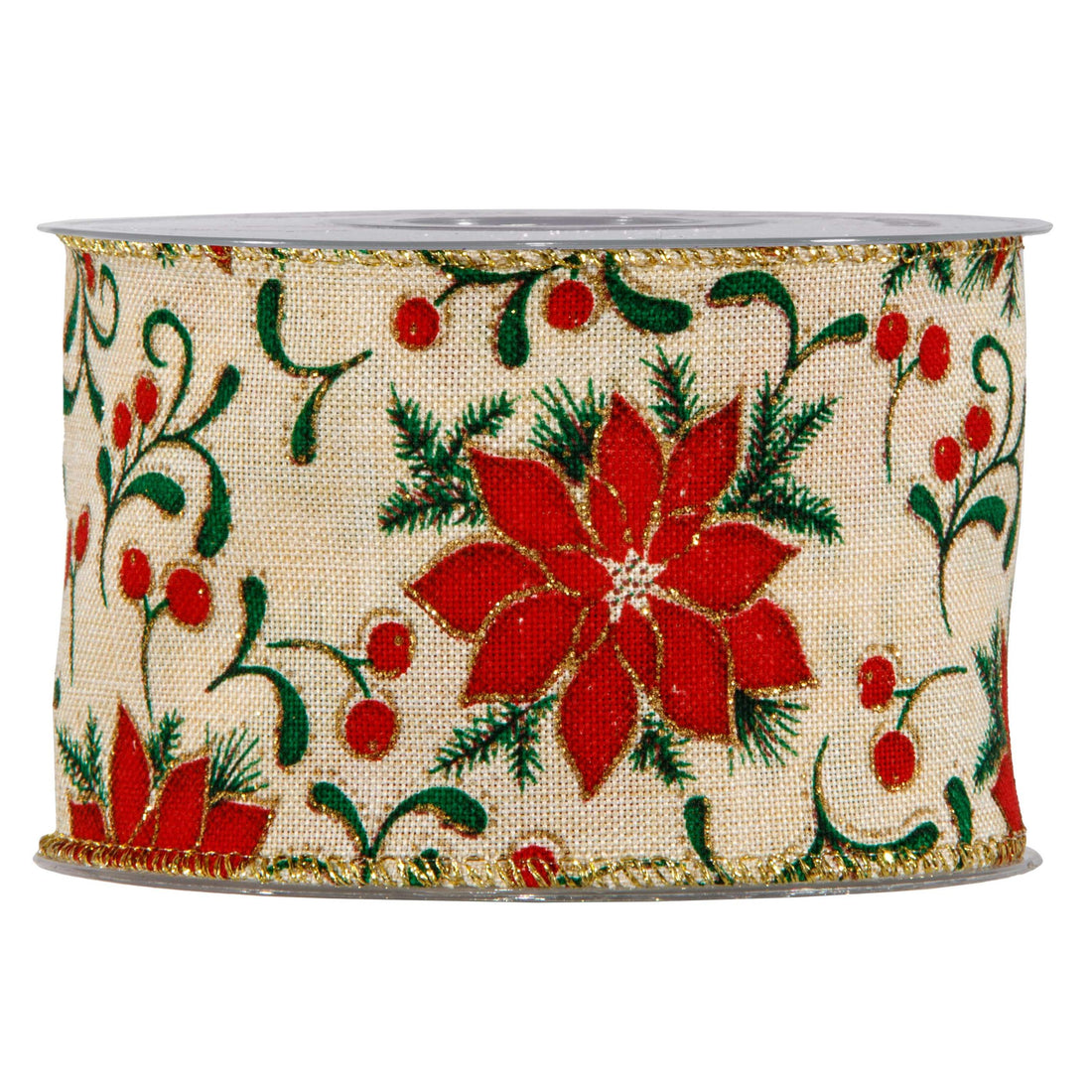Piovaccari Ruban de Noël Christmas Star 63 mm x 10 m – Ruban Décoratif avec Étoiles pour Sapin de Noël, Nœuds et Emballages Cadeaux