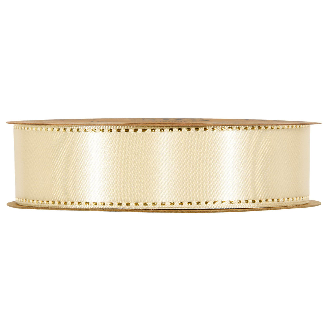 Piovaccari Nastro Satinée Cream 25 mm x 20 m – Ruban Satiné Couleur Crème pour Nœuds, Emballages Cadeaux et Décorationsde Noël