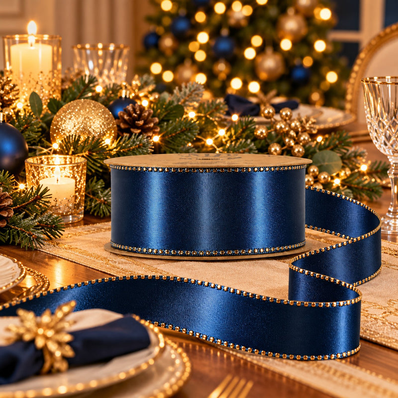 Piovaccari Ruban Satinée Sargassi Sea 15 mm x 20 m – Ruban Satiné Décoratif pour Nœuds, Emballages Cadeaux et Décorations de Noël