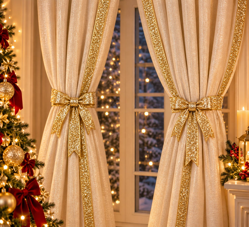 Piovaccari Ruban Desirée Gold Or 25 mm x 10 m – Ruban décoratif de Noël pour sapin de Noël, nœuds et emballages cadeaux