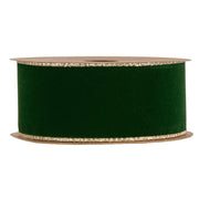 Piovaccari Ruban Double Sides Velvet & Glitter Vert Foncé 40 mm x 10 m – Ruban de Noël en Velours et Paillettes pour Sapin de Noël, Nœuds et Emballages Cadeaux