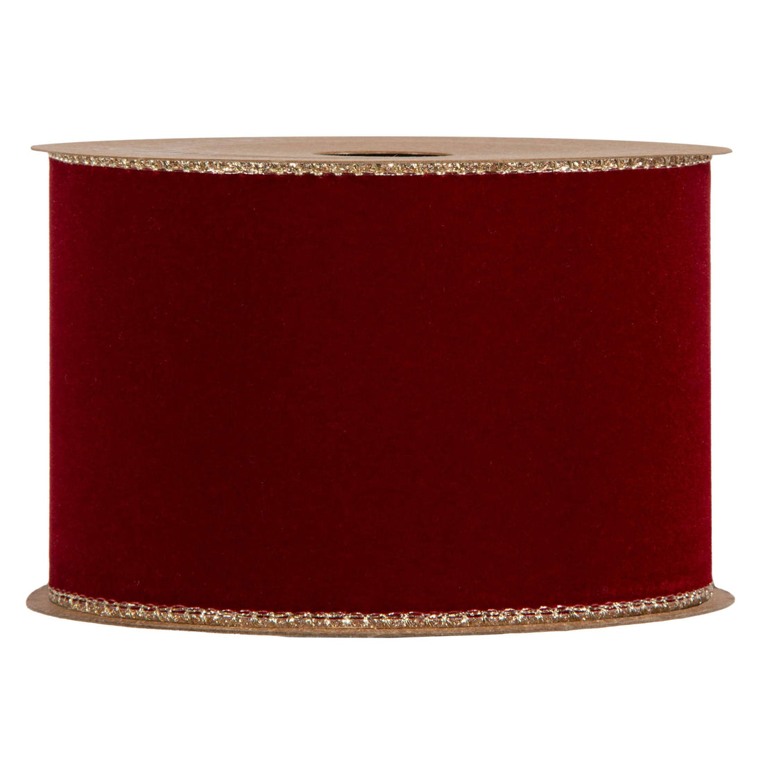Piovaccari Ruban Double Sides Velvet & Glitter Rouge Foncé 63 mm x 10 m – Ruban de Noël en Velours et Paillettes pour Sapin de Noël, Nœuds et Emballages Cadeaux