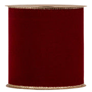 Piovaccari Ruban Double Sides Velvet & Glitter Rouge Foncé 100 mm x 10 m – Ruban de Noël en Velours et Paillettes pour Sapin de Noël, Nœuds et Paquets Cadeaux