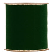 Piovaccari Ruban Double Sides Velvet & Glitter Vert Foncé 100 mm x 10 m – Ruban de Noël en Velours et Paillettes pour Sapin de Noël, Nœuds et Emballages Cadeaux