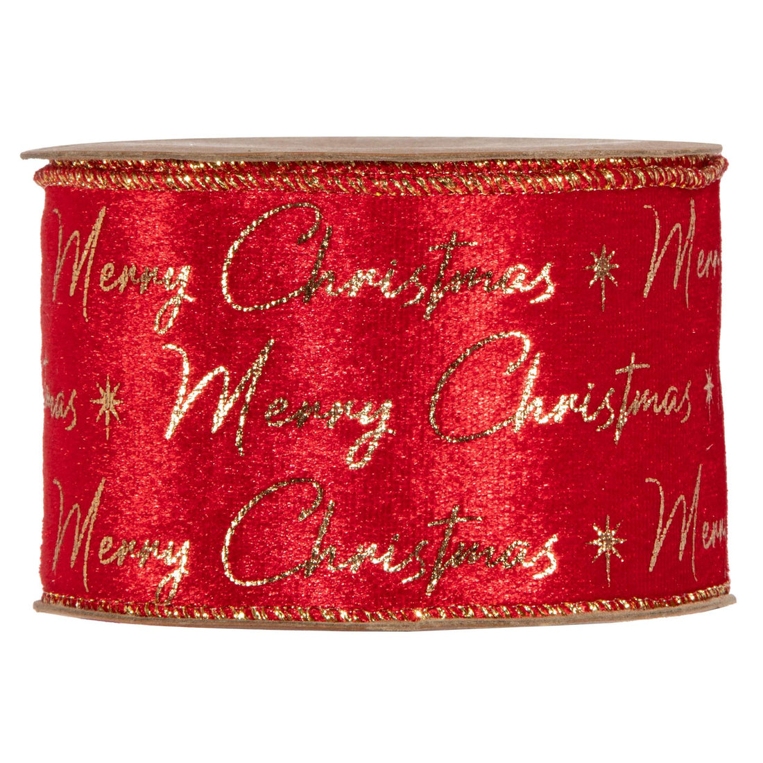 Piovaccari Ruban Merry Christmas 63 mm x 10 m – Ruban décoratif de Noël avec inscription Merry Christmas pour sapin de Noël, nœuds et emballages cadeaux