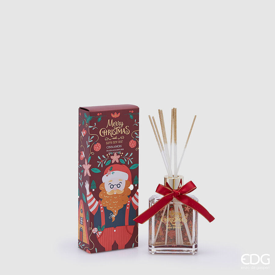 Désodorisant de Noël EDG Enzo De Gasperi, flacon joyeux, 180 ml, hauteur 13,5 cm, cannelle