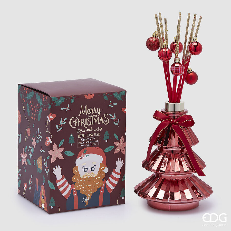 Flacon de parfum de Noël Pin Joyeux 950 ml H 21,5 cm Cannelle