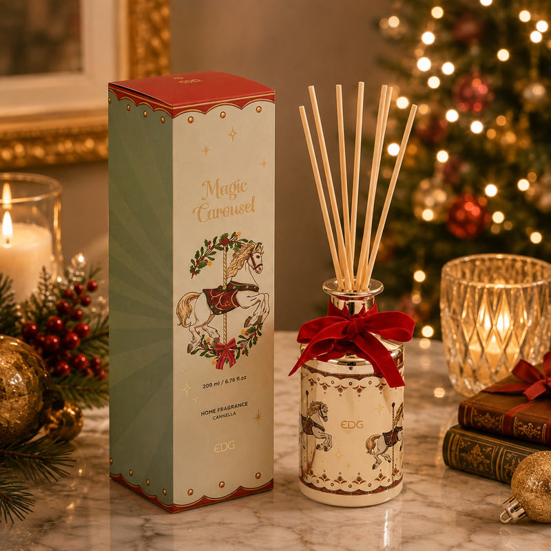 EDG Enzo De Gasperi Diffuseur Natalizio Flacon 200 ml H15 Ø8 cm Cannelle – Diffuseur d'Ambiance