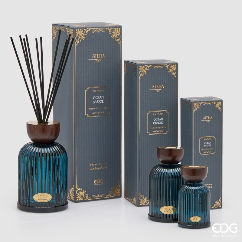 EDG Enzo De Gasperi Diffuseur Bouteille Athéna Ocean Breeze 180 ml H12 Ø7 cm – Diffuseur d'Ambiance Festif