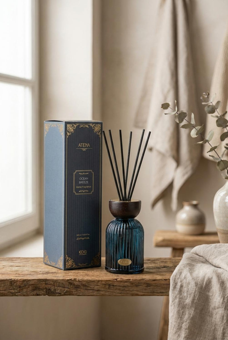 EDG Enzo De Gasperi Diffuseur Bouteille Athéna Ocean Breeze 180 ml H12 Ø7 cm – Diffuseur d'Ambiance Festif