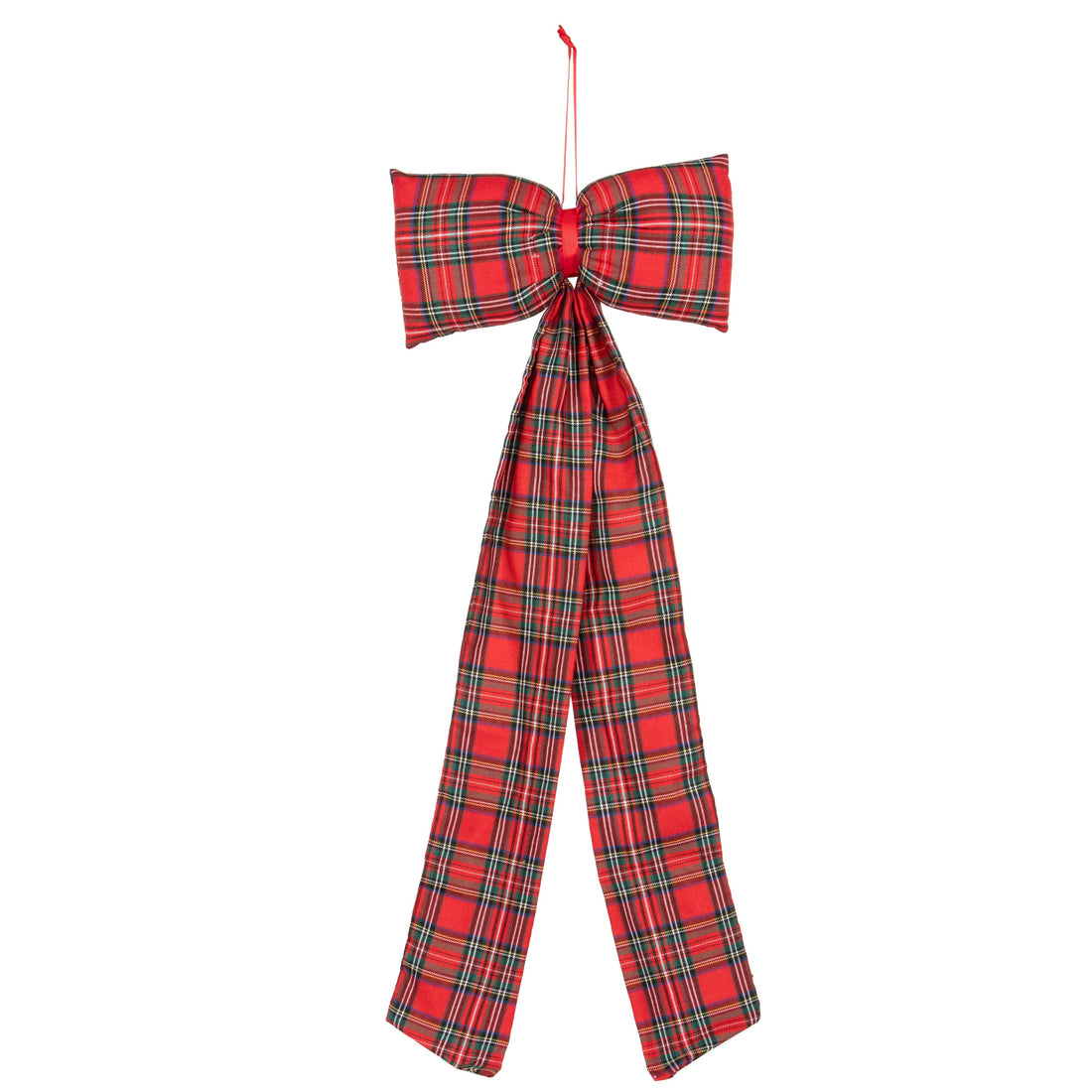 Piovaccari Scottish Bow Nœud de Noël Écossais Rouge 30xH80 cm – Nœud Décoratif pour Sapin de Noël, Portes, Guirlandes et Décorations de Noël