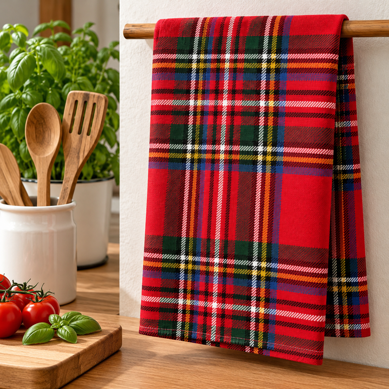 Androni Giocattoli Set de 2 Torchons de Cuisine Tartan – Torchons à Carreaux, 2 Couleurs Assorties 1 Set