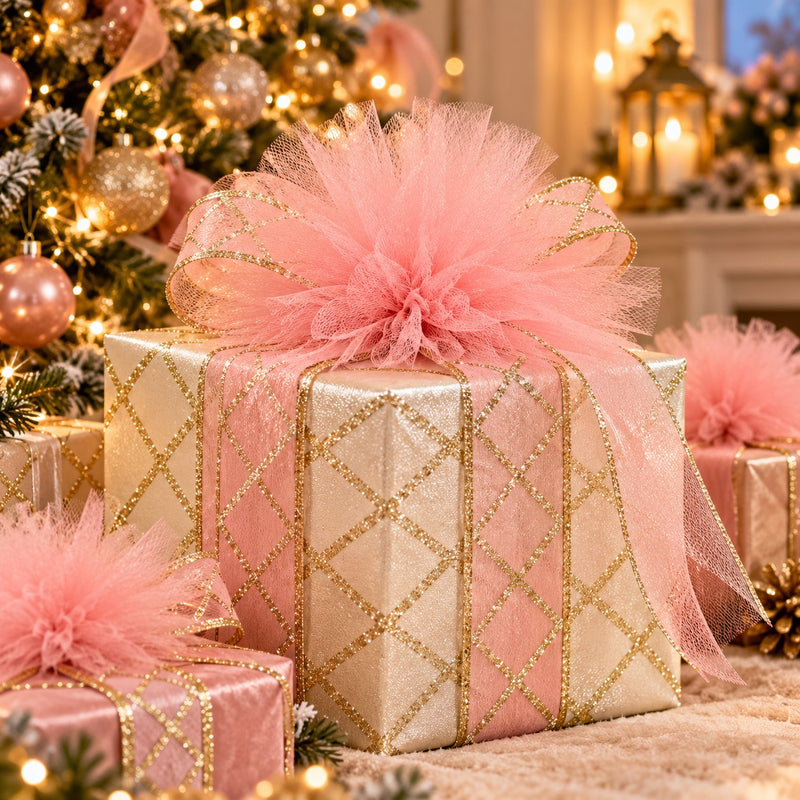 Piovaccari Pompon Rose Ø40 cm – Décoration de Noël pour Sapin de Noël, Ornements, Fêtes et Installations Décoratives