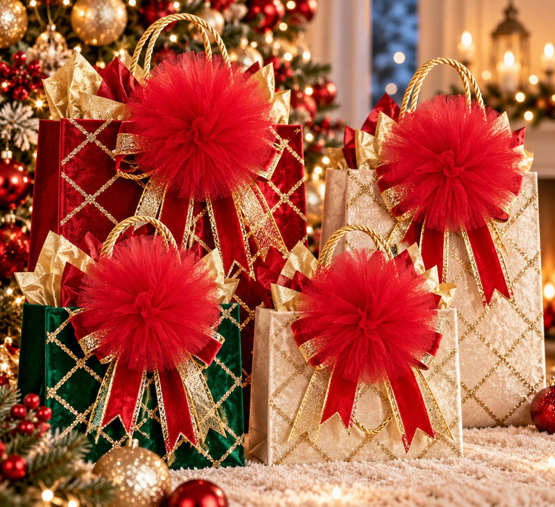 Piovaccari Pon Pon Rouge Ø16 cm – Décoration de Noël pour Sapin, Ornements, Fêtes et Décorations d'Ambiance