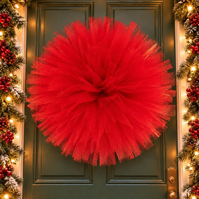 Piovaccari Pon Pon Rouge Ø50 cm – Décoration de Noël pour Sapin de Noël, Ornements, Fêtes et Décors