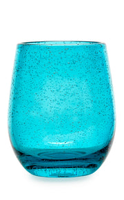Verre à bulles turquoise 300 ml, lot de 6