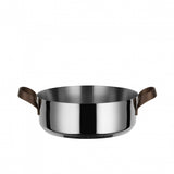 Alessi EDO Faitout bas D 24 cm à deux anses en acier inoxydable et PVD marron