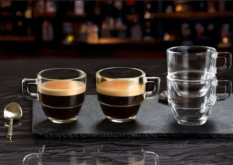RCR Cristalleria Italiana Tasse empilable Moka Verre 12 Cl Lot de 6