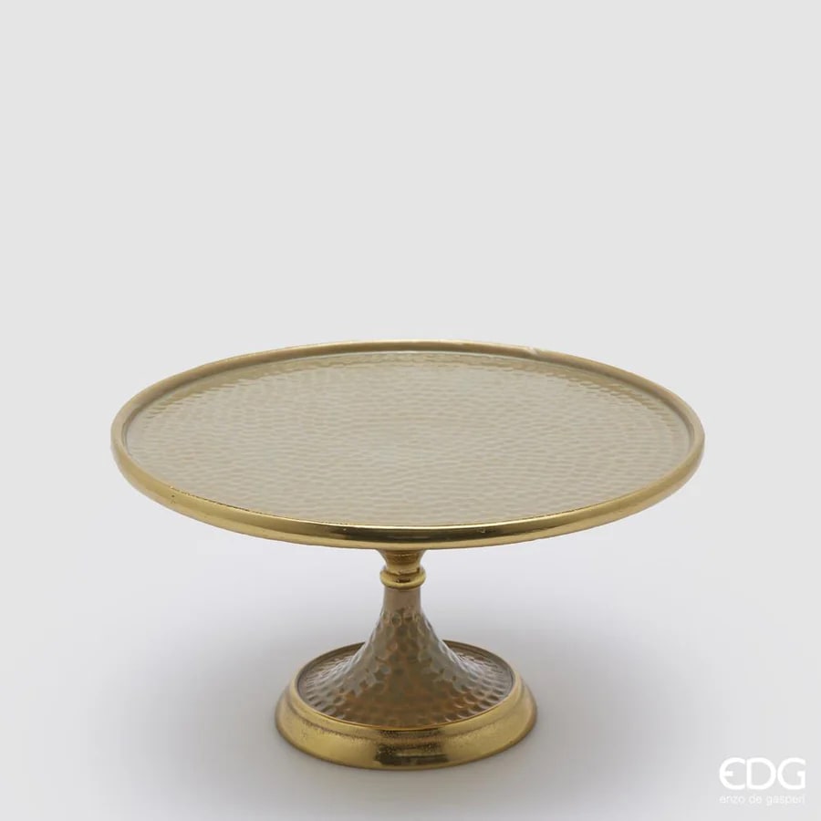 Support de Noël EDG Enzo De Gasperi en métal rond H16 D30 argent or